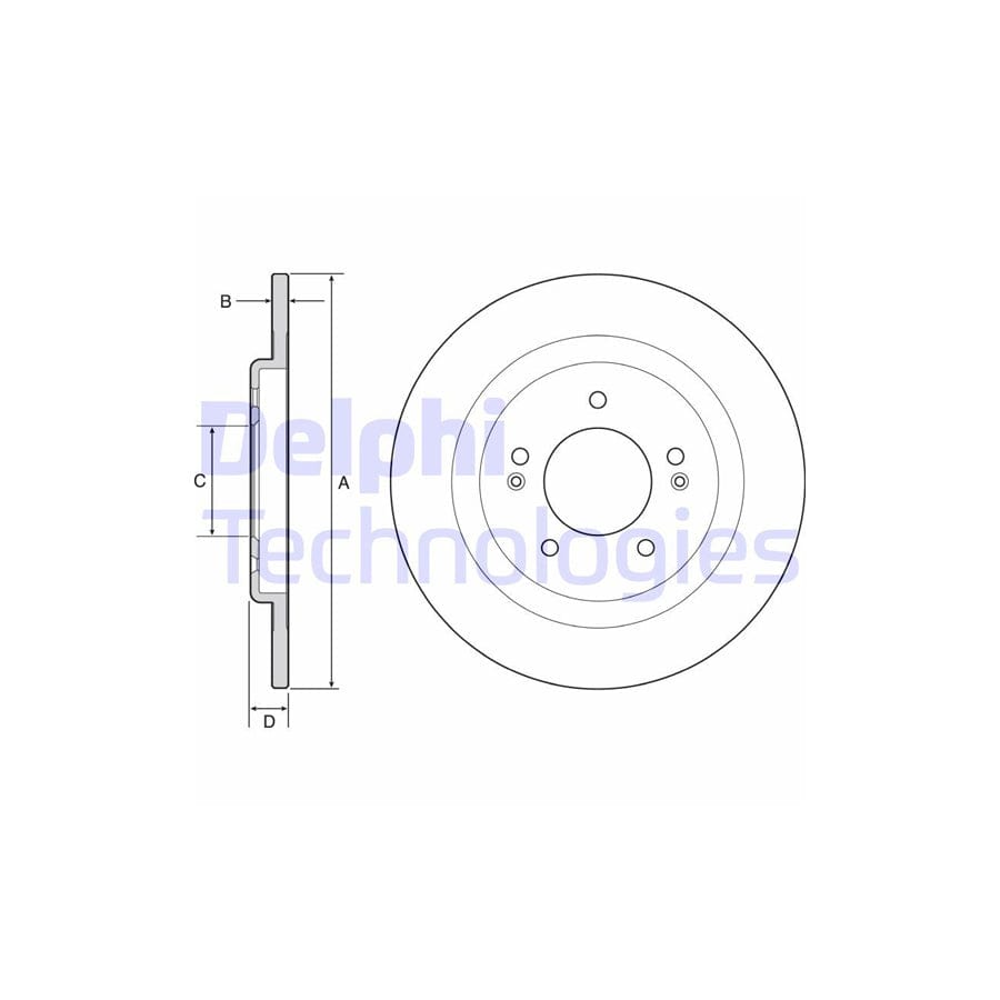 Delphi Bg4563C Brake Disc For Hyundai I40