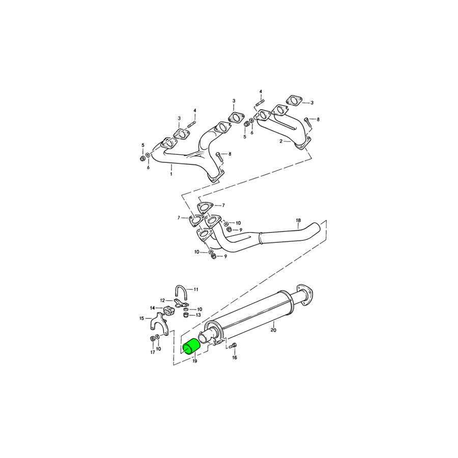 Genuine Porsche Exhaust Pipe Sleeve Porsche 924S / 944 | ML Performance UK Car Parts