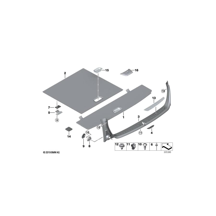 Genuine BMW 51477327413 F31 Floor Panel Insert, Trunk, Rear OYSTER (Inc. 318dX, 325d & 335i) | ML Performance UK Car Parts