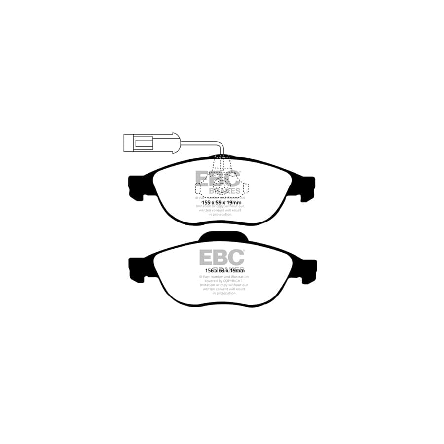 EBC PD03KF014 Alfa Romeo Yellowstuff Front Brake Pad & Plain Disc Kit - Girling/TRW Caliper (Inc. 147 & 156) 2 | ML Performance UK Car Parts