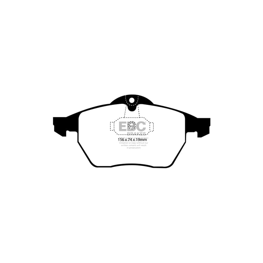 EBC PD03KF909 Opel Saab Vauxhall Yellowstuff Front Brake Pad & Plain Disc Kit - ATE Caliper (Inc. Calibra, Vectra, 9-5) 2 | ML Performance UK Car Parts