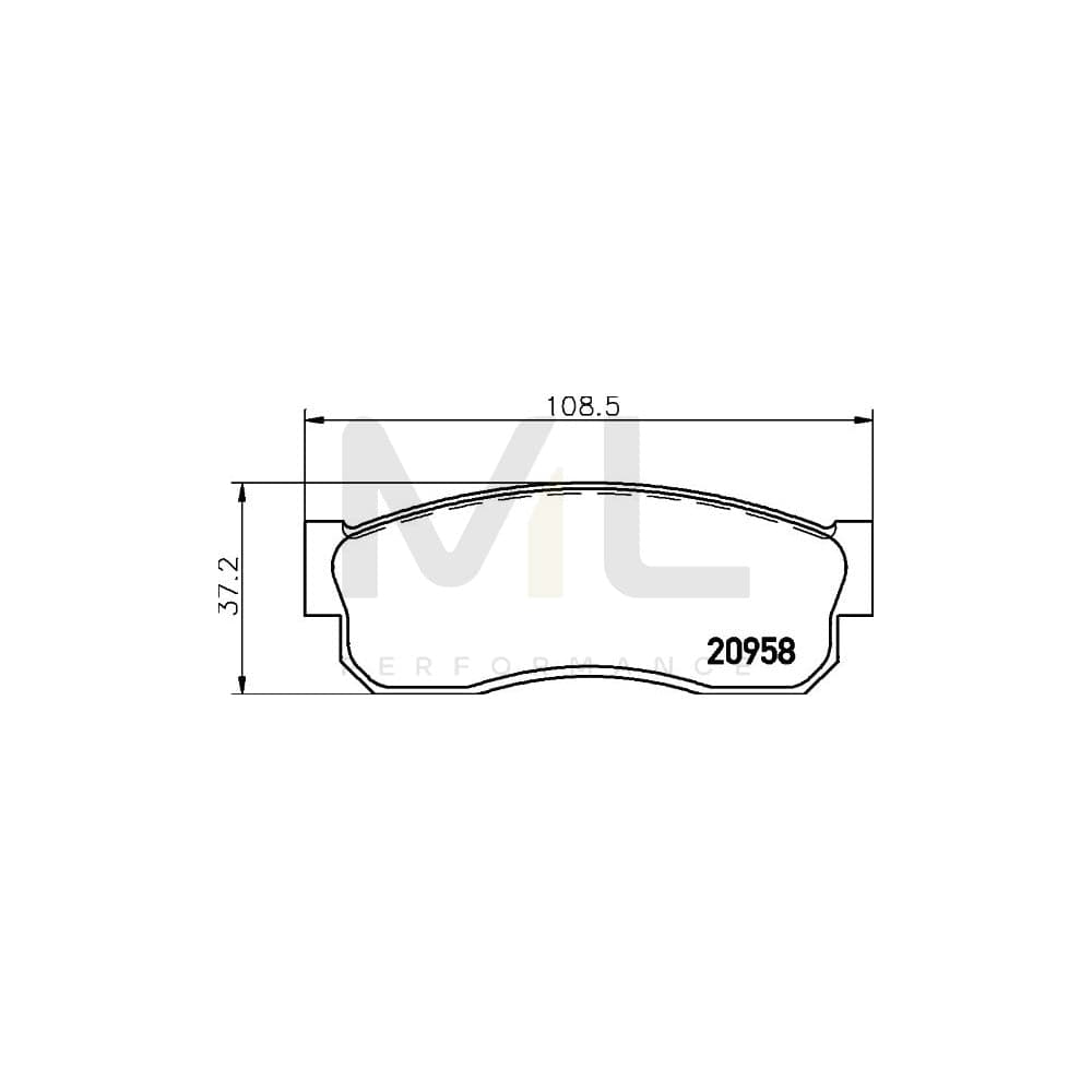 Hella 8DB 355 006-081 Brake Pad Set Not Prepared For Wear Indicator | ML Performance Car Parts