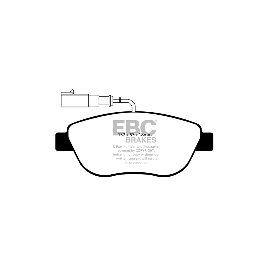 EBC PDKF001 Abarth Fiat Lancia Ultimax Front Brake Pad & Plain Disc Kit - Bosch/Girling/TRW Caliper 2 | ML Performance UK Car Parts