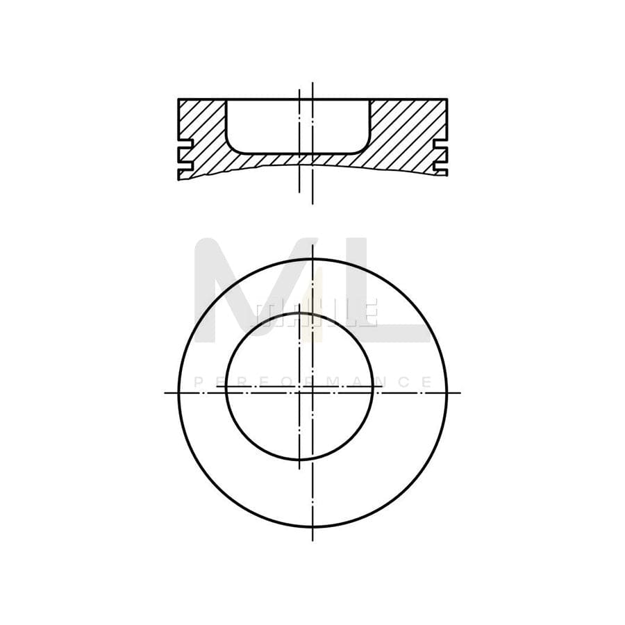 MAHLE ORIGINAL 003 37 00 Piston 125,0 mm, Right, with piston ring carrier, without cooling duct | ML Performance Car Parts