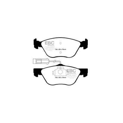 EBC PD03KF020 Alfa Romeo Fiat Lancia Yellowstuff Front Brake Pad & Plain Disc Kit - Girling/TRW Caliper 2 | ML Performance UK Car Parts