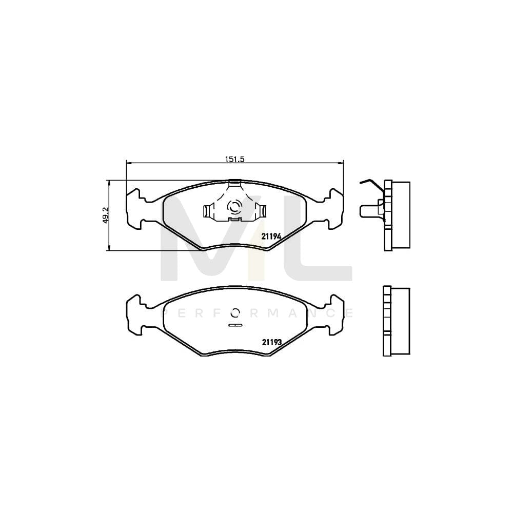 Hella 8DB 355 007-441 Brake Pad Set Not Prepared For Wear Indicator | ML Performance Car Parts