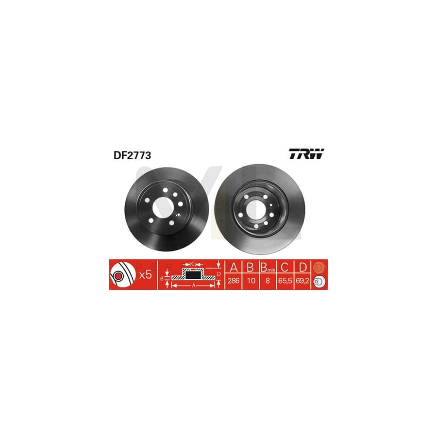 TRW DF2773 Brake Disc Solid, Painted | ML Performance Car Parts