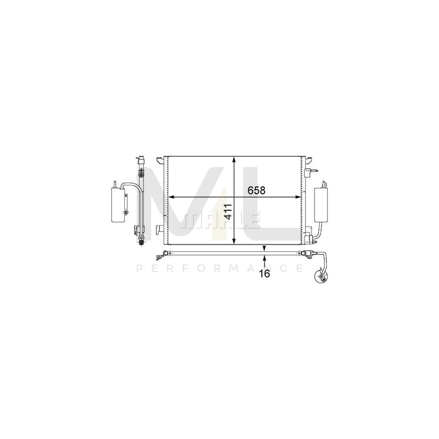 MAHLE ORIGINAL AC 407 000S Air conditioning condenser with dryer | ML Performance Car Parts