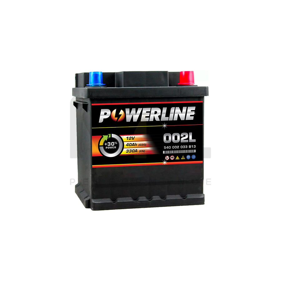 002L / 202 Powerline Car Battery 12V 40Ah | Car Batteries UK | ML Performance Car Parts