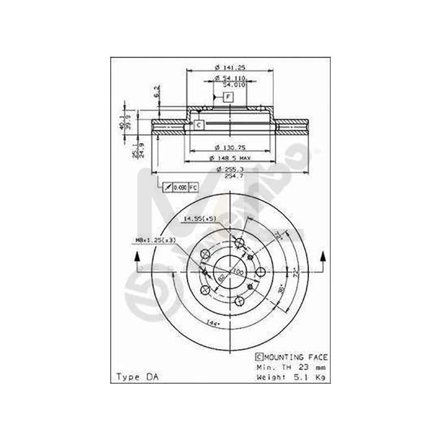 BREMBO 09.6712.10 Brake Disc Internally Vented | ML Performance Car Parts