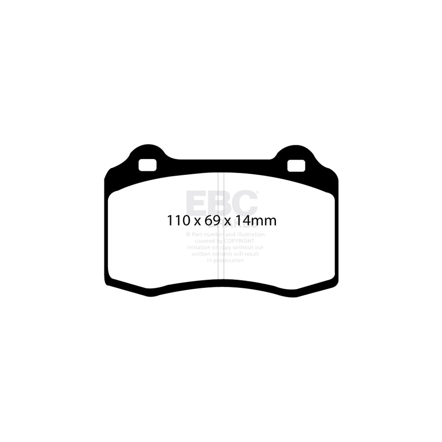 EBC PD02KR162 Daimler Jaguar Redstuff Rear Brake Pad & Plain Disc Kit - Brembo Caliper 2 | ML Performance UK Car Parts