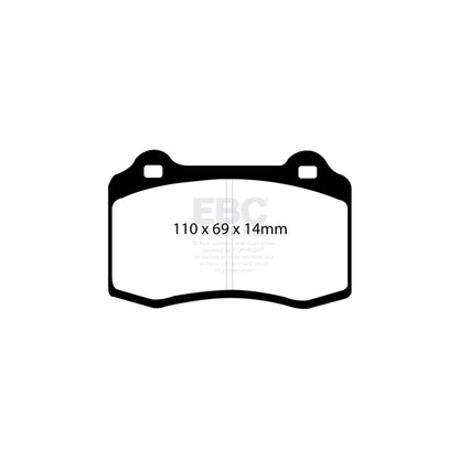 EBC PD02KR162 Daimler Jaguar Redstuff Rear Brake Pad & Plain Disc Kit - Brembo Caliper 2 | ML Performance UK Car Parts