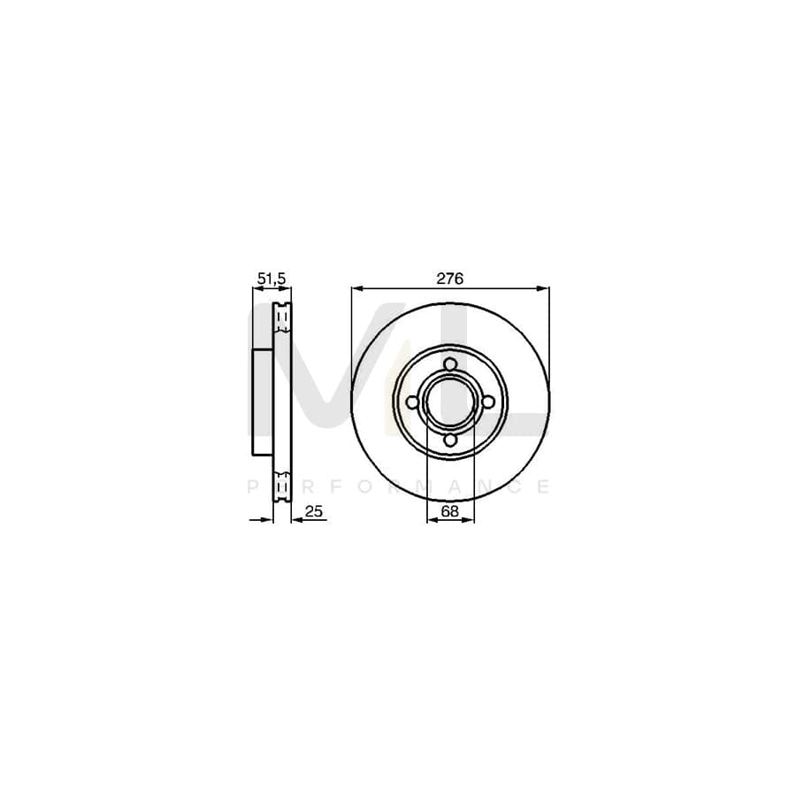 BOSCH 0 986 478 549 Brake Disc for AUDI 90 B3 (89, 89Q, 8A) Internally Vented, Vented, Oiled | ML Performance Car Parts