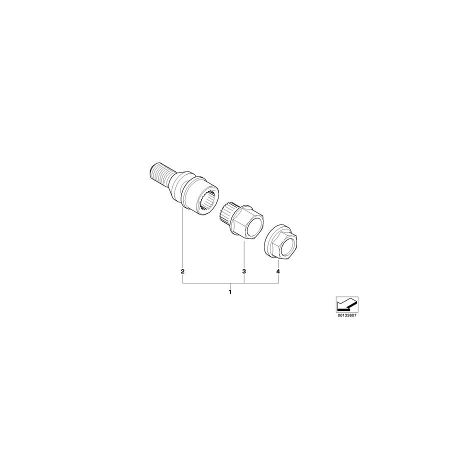 Genuine BMW 36136752760 E67 E53 Wheel Bolt With Code CODE 36 (Inc. X5 4.8is) | ML Performance UK Car Parts