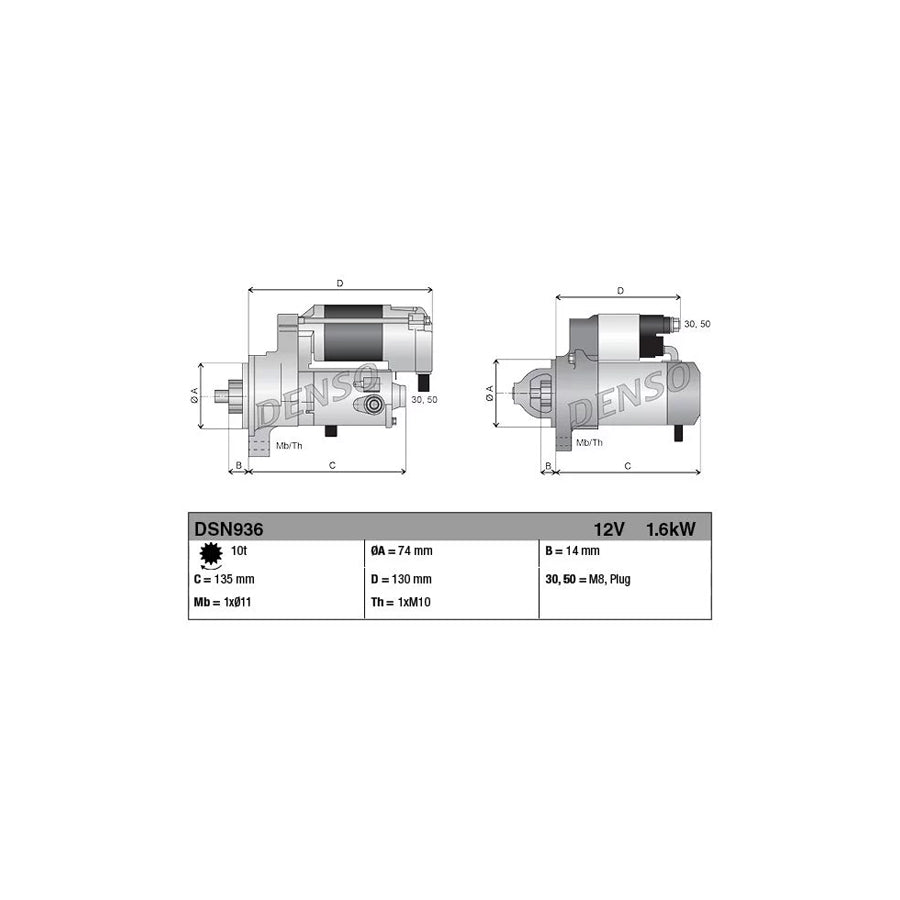 Denso DSN936 Dsn936 Starter Motor For Toyota Yaris | ML Performance UK