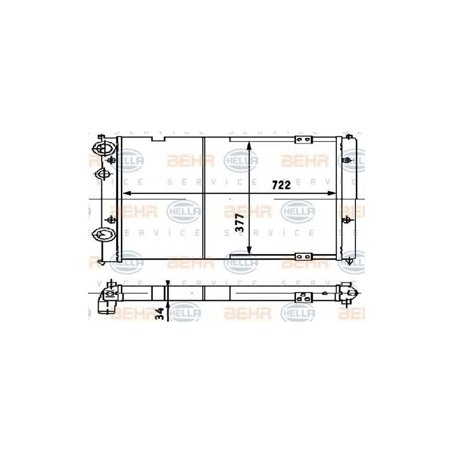Hella 8MK 376 714-734 Engine Radiator For VW Passat