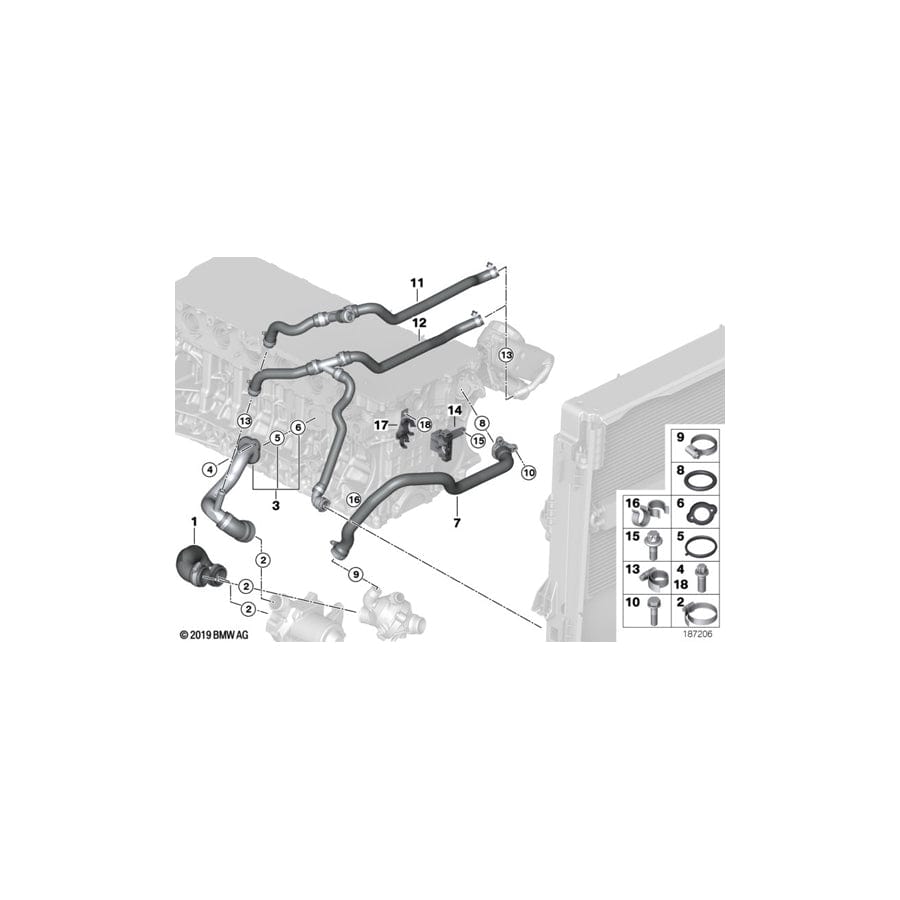 Genuine BMW 11537592086 F25 Pipe, Engine Supply-Coolant Pump (Inc. X3 28iX) | ML Performance UK Car Parts