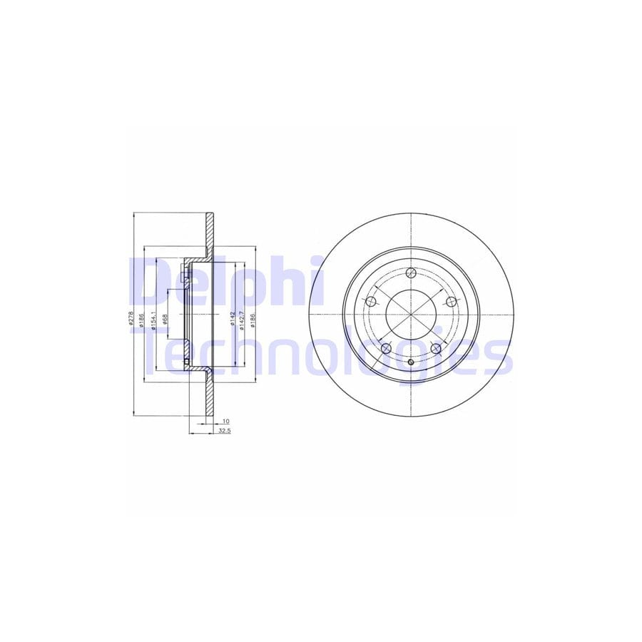 Delphi Bg4534C Brake Disc For Mazda 6