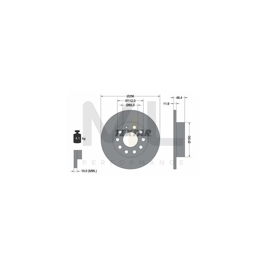 TEXTAR 92121100 Brake Disc Solid, without wheel hub, without wheel studs | ML Performance Car Parts