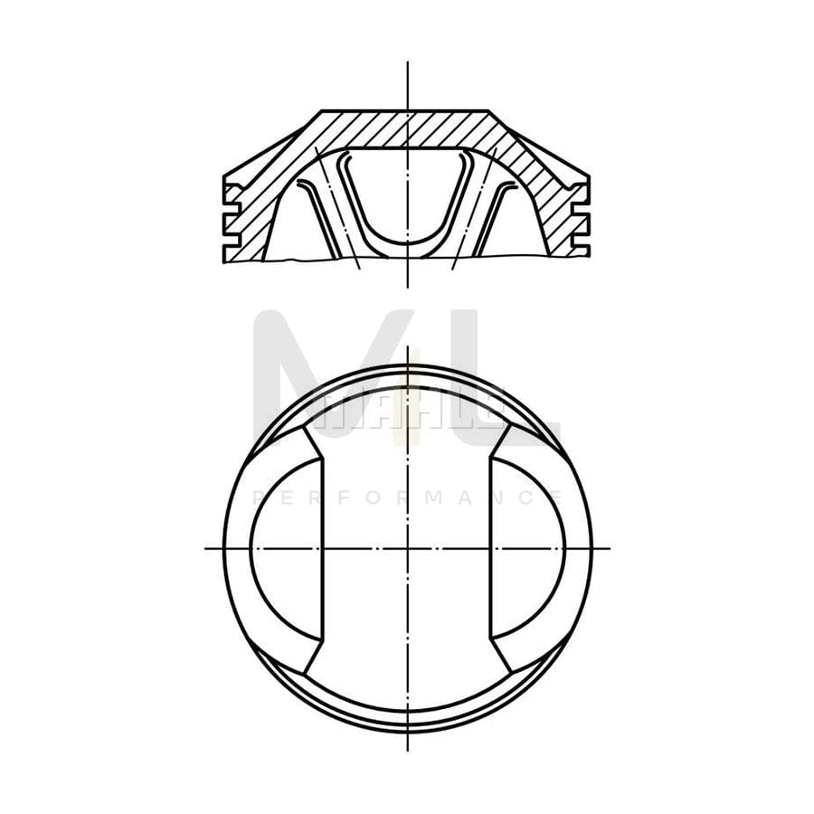 MAHLE ORIGINAL 012 25 02 Piston 86,25 mm, with piston rings, without cooling duct | ML Performance Car Parts