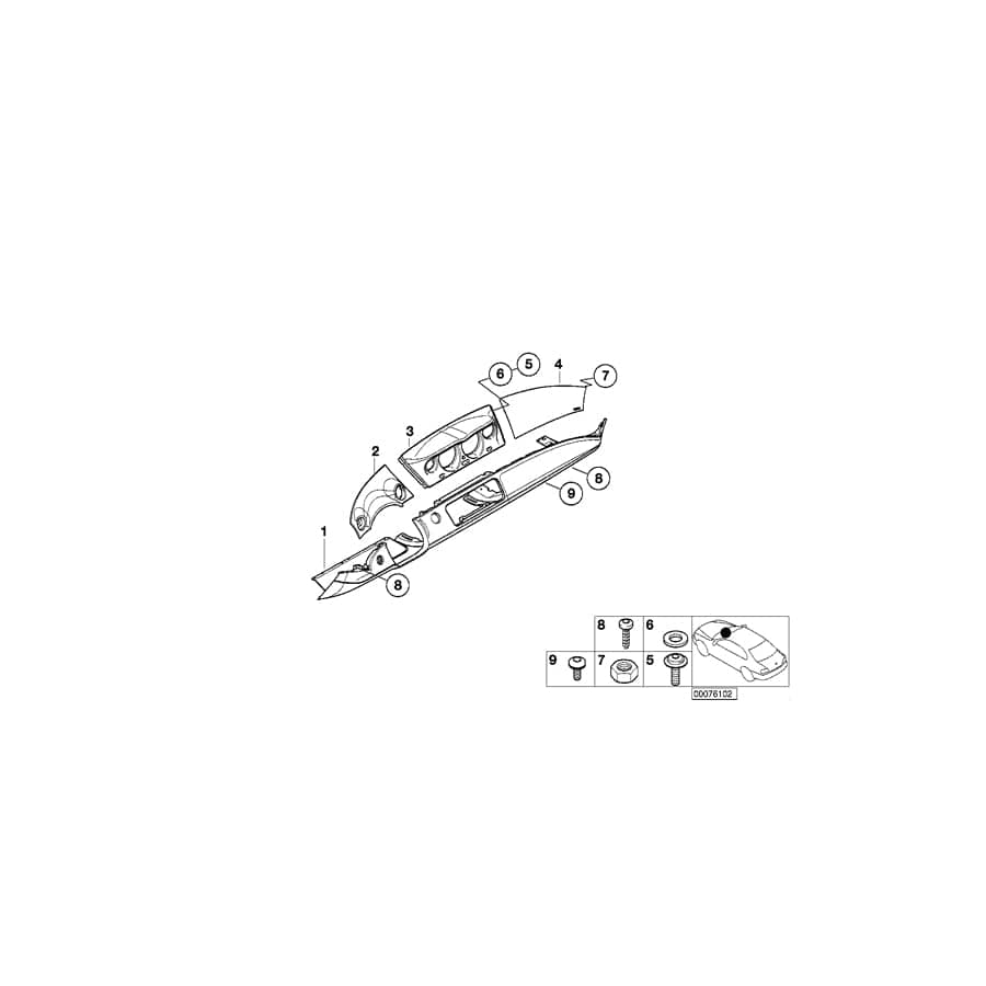 Genuine BMW 51457004052 E52 Instruments Combination Covering TITANSILBER DKL (Inc. ALPINA V8 & Z8) | ML Performance UK Car Parts