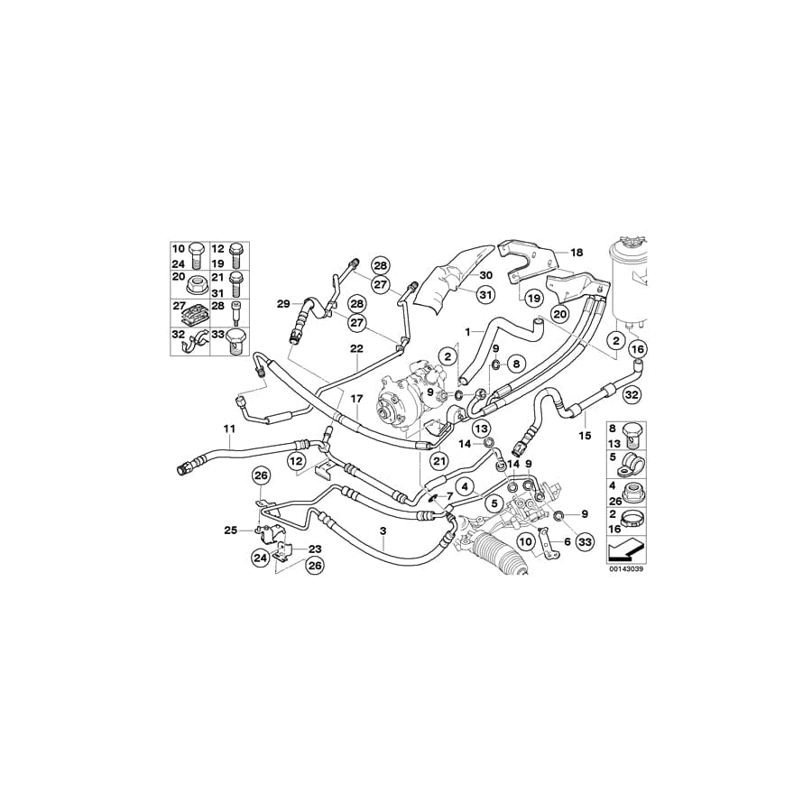 Genuine BMW 32416772947 E60 E61 Return Pipe (Inc. 525i & 530i) | ML Performance UK Car Parts