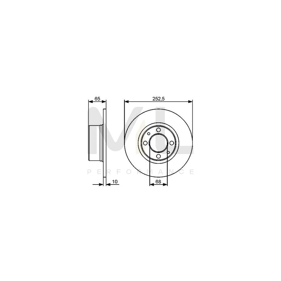 BOSCH 0 986 479 435 Brake Disc Solid, Oiled, with bolts/screws | ML Performance Car Parts