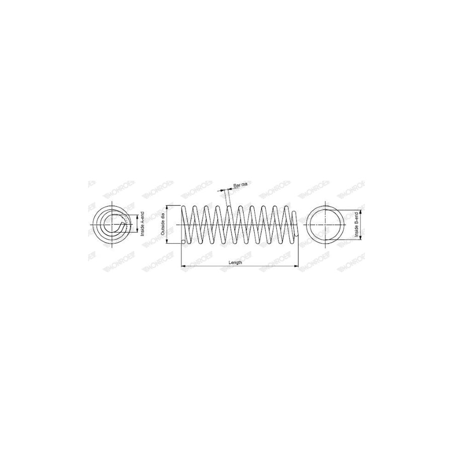 Monroe SP0499 Coil Spring For Audi 80 B4 Saloon (8C2)