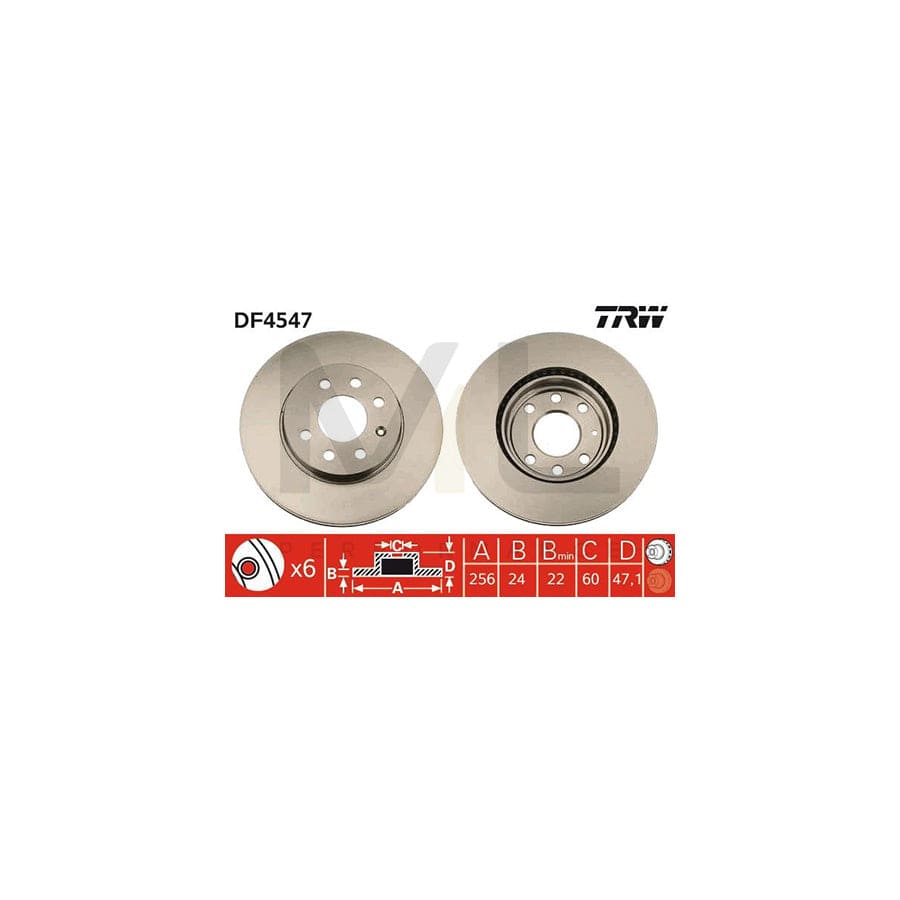 TRW DF4547 Brake Disc Vented, Painted | ML Performance Car Parts