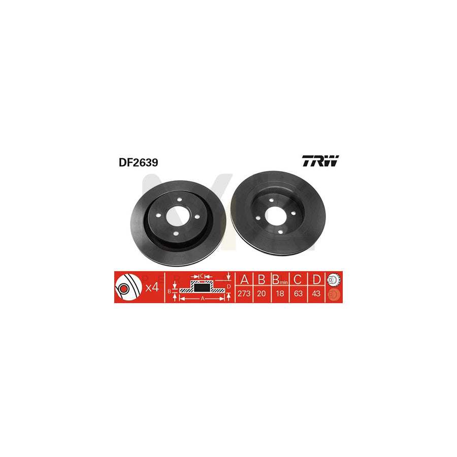 TRW DF2639 Brake Disc Vented | ML Performance Car Parts