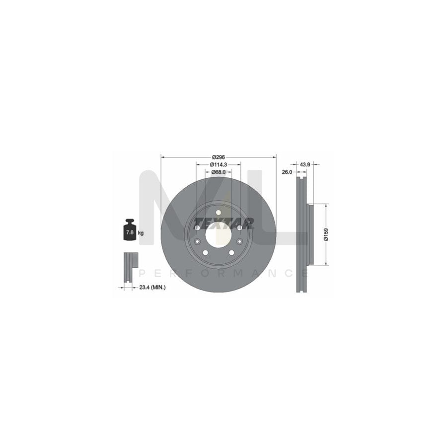 TEXTAR 92195600 Brake Disc Externally Vented, without wheel hub, without wheel studs | ML Performance Car Parts