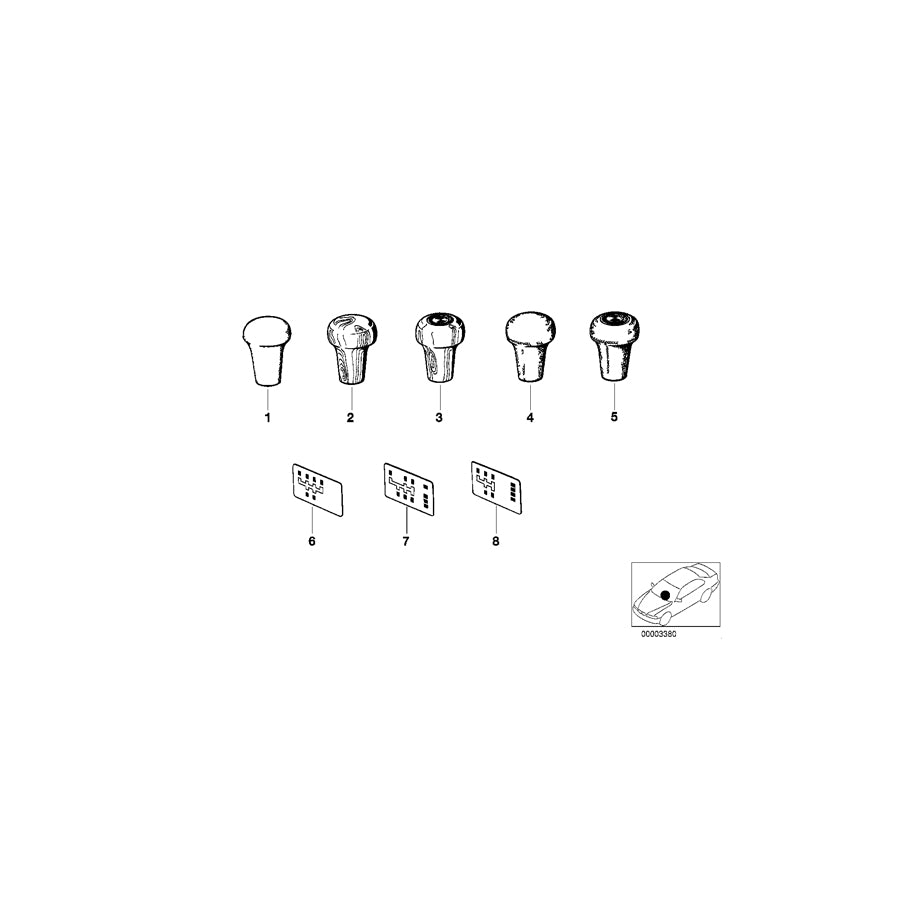 Genuine BMW 51141811705 E12 E23 E21 Label "Gear Shift Pattern" (Inc. 533i) | ML Performance UK Car Parts