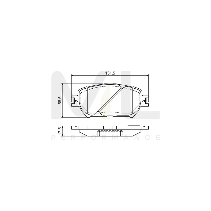 Bosch 0986494363 Brake Pad Set With Anti-Squeak Plate, With Mounting Manual BP1271 | ML Performance Car Parts