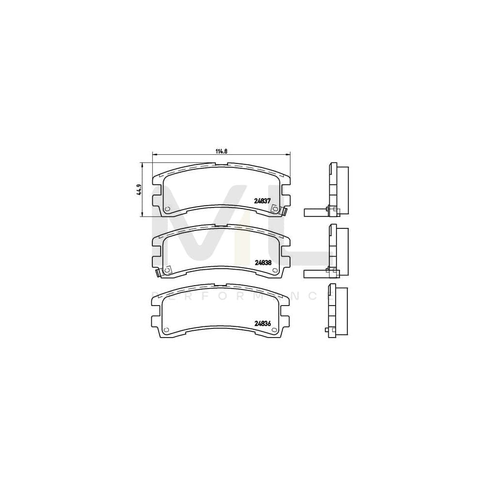 Brembo P 56 017 Brake Pad Set For Nissan Terrano With Acoustic Wear Warning | ML Performance Car Parts