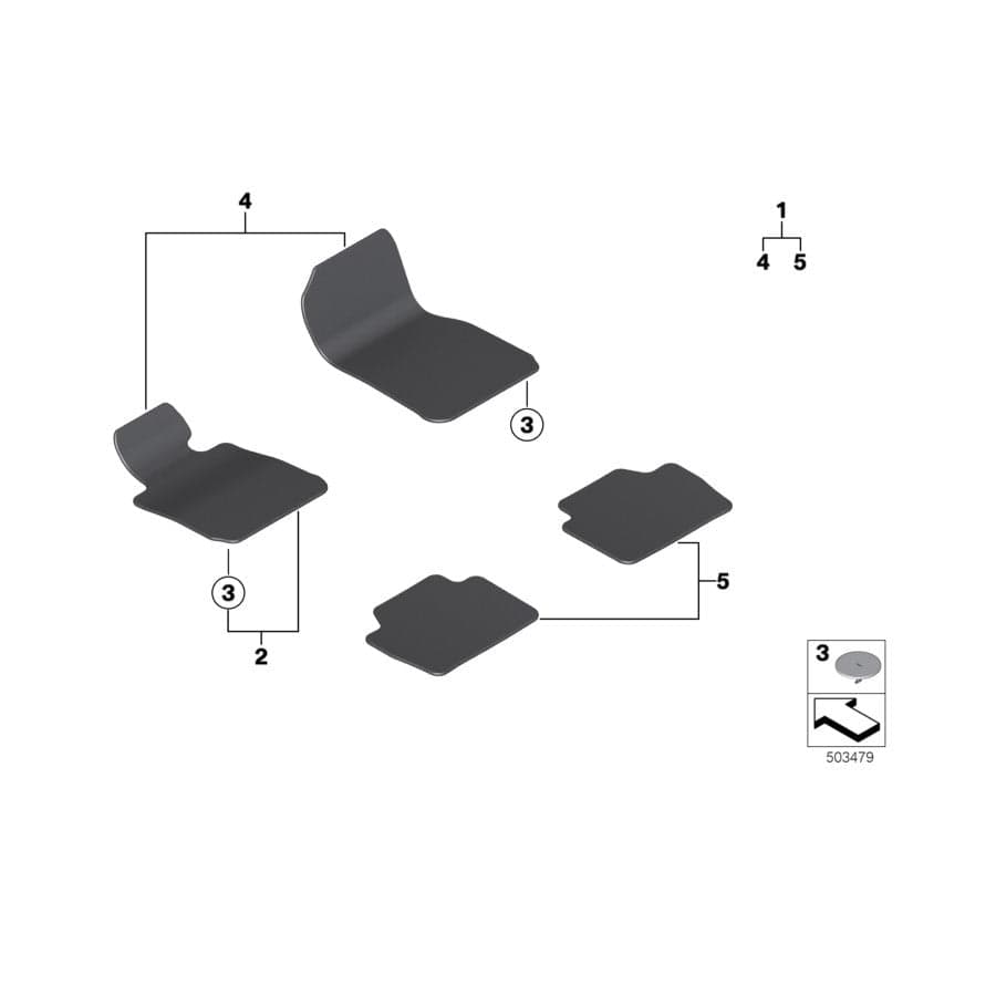 Genuine BMW 51477360799 F36 Floor Mat Velours Driver Side VENETOBEIGE (Inc. 435iX, 420dX & 430dX) | ML Performance UK Car Parts