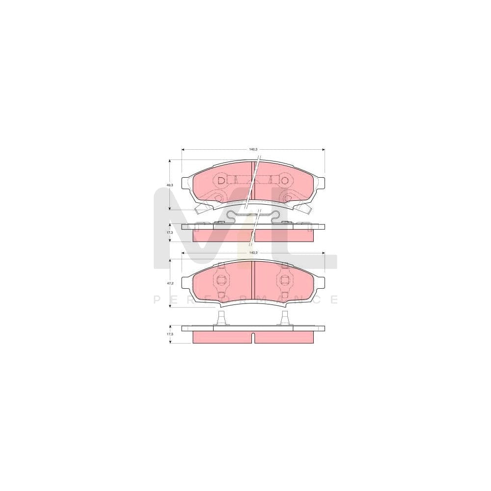 TRW Gdb4014 Brake Pad Set Incl. Wear Warning Contact | ML Performance Car Parts