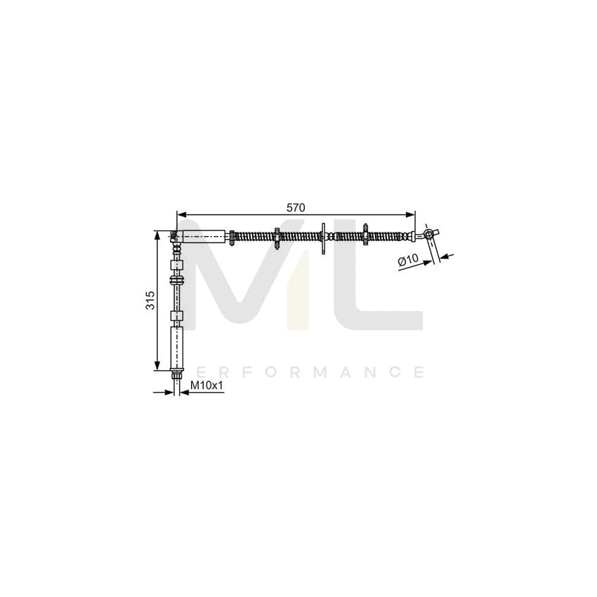 BOSCH 1 987 481 A63 Brake Hose for LAND ROVER DISCOVERY 885mm, M10x1 | ML Performance Car Parts