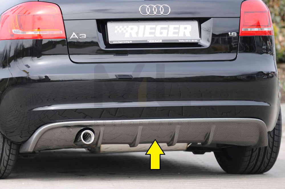 Rieger 00099832 Audi 8P A3 Rear Diffuser 1 | ML Performance UK Car Parts