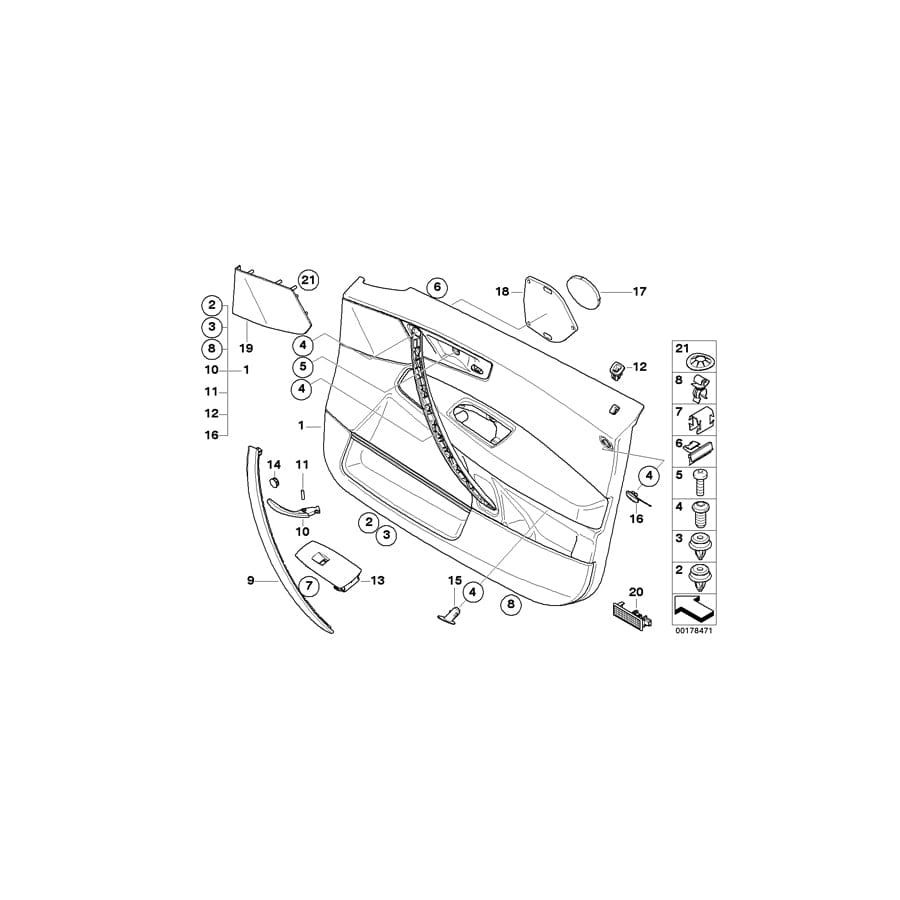 Genuine BMW 51413400083 E83 Cover, Locking Button SCHIEFERGRAU (Inc. X3) | ML Performance UK Car Parts