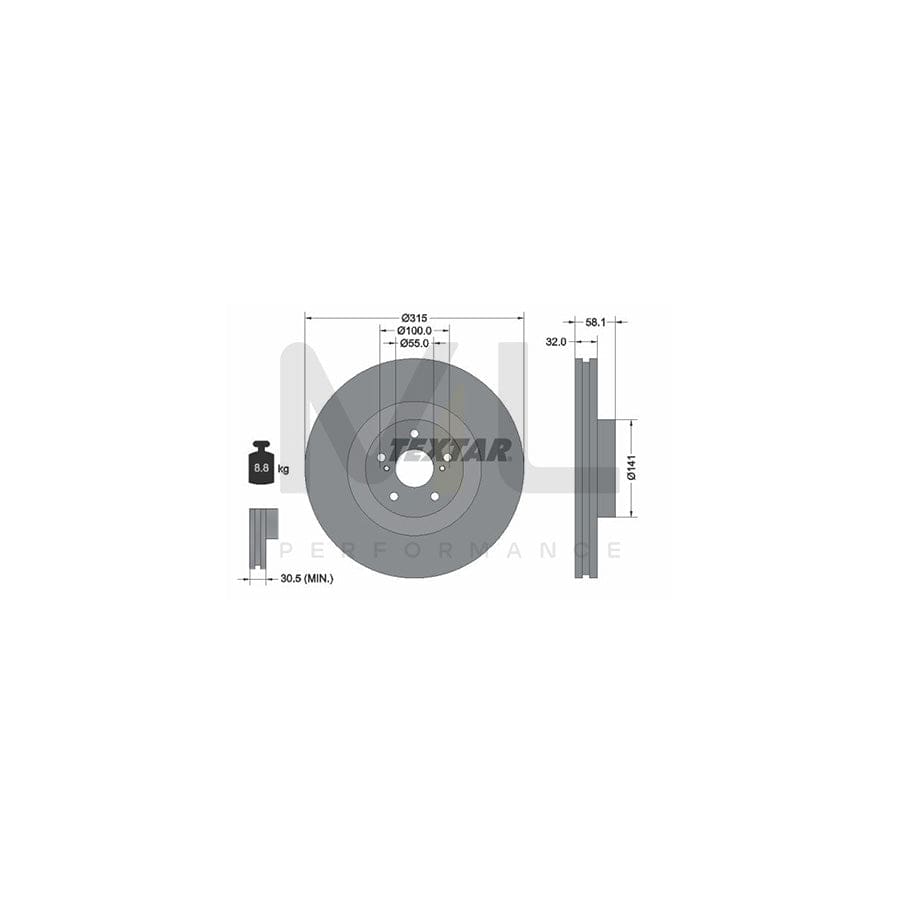 TEXTAR PRO 92179703 Brake Disc for TOYOTA Celica VI Coupe (T200) Internally Vented, Coated, without wheel hub, without wheel studs | ML Performance Car Parts