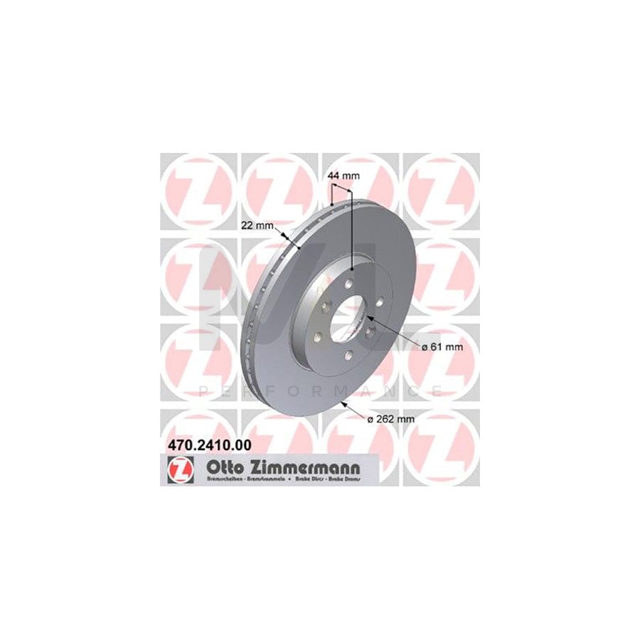 ZIMMERMANN 470.2410.00 Brake Disc Internally Vented | ML Performance Car Parts