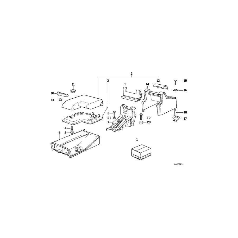 Genuine BMW 51162257257 E36 Armrest Leather M6AT/M7AT (Inc. 320i, M3 & 328i) | ML Performance UK Car Parts