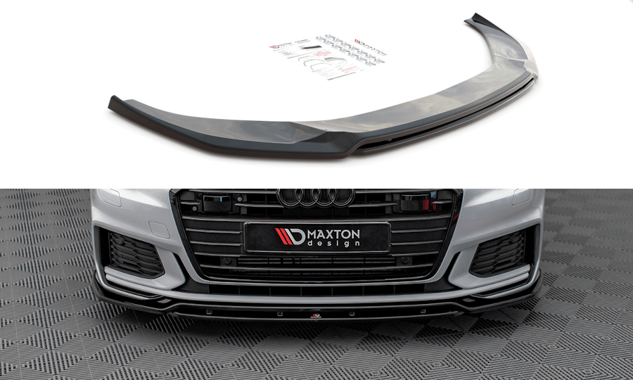 Maxton Design AU-A6-C8-SLINE-FD1T+FD1RT Front Splitter V.3 Audi A6 S-Line / S6 C8 | ML Performance UK Car Parts