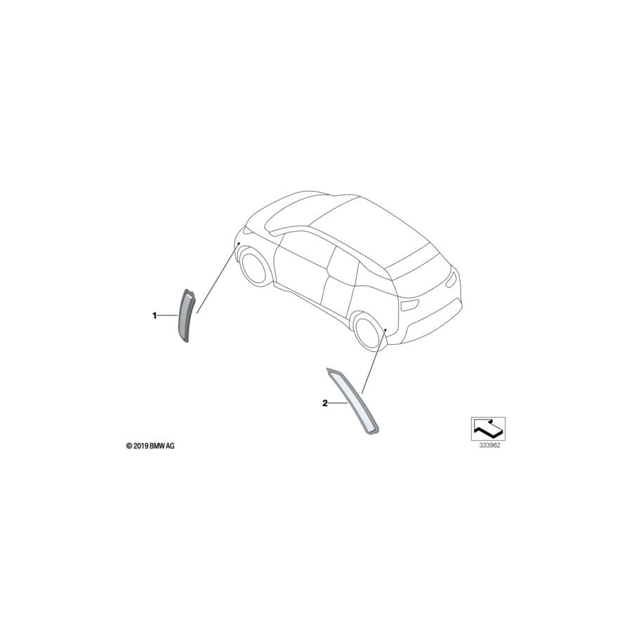 Genuine BMW 63117467475 I01 Side Marker Reflector, Left (Inc. i3s 120Ah Rex, i3 120Ah Rex & i3 120Ah) | ML Performance UK Car Parts