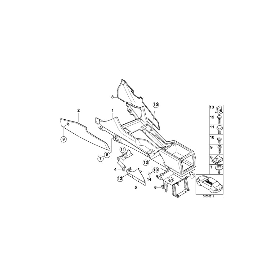 Genuine BMW 51168196932 E39 Centre Console Blind Plug GRAU (Inc. 530i) | ML Performance UK Car Parts