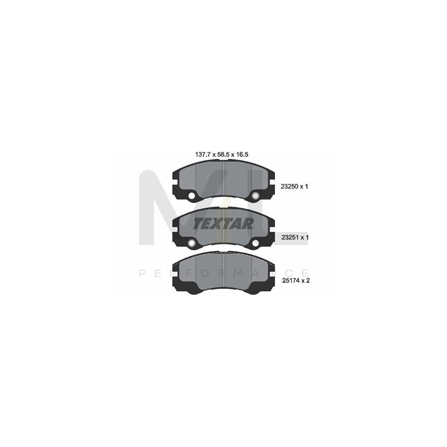 TEXTAR 2325001 Brake pad set prepared for wear indicator | ML Performance Car Parts