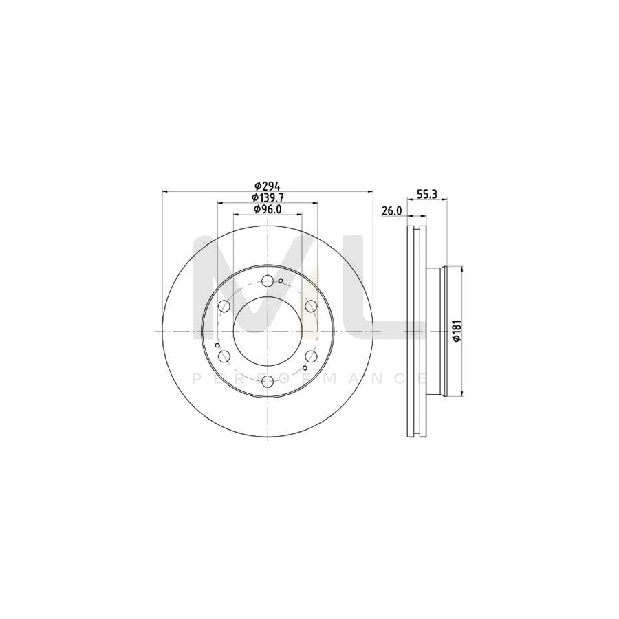 HELLA PRO 8DD 355 117-161 Brake Disc Internally Vented, Coated, without wheel hub, without wheel studs | ML Performance Car Parts