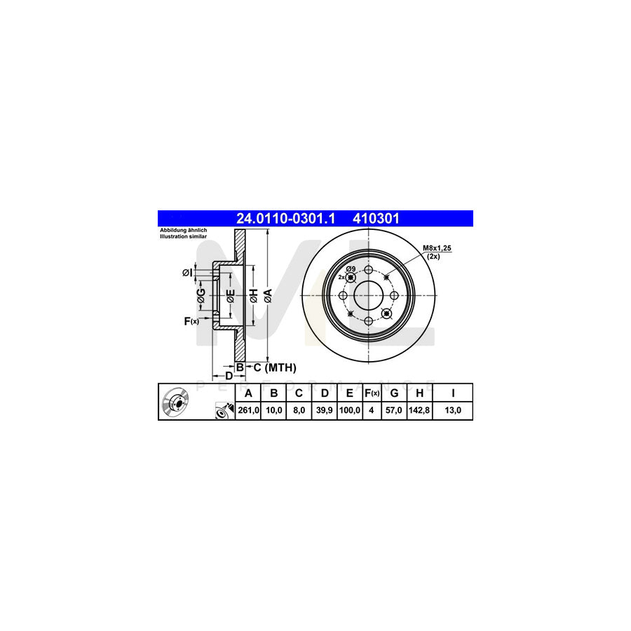 ATE 24.0110-0301.1 Brake Disc Solid, Coated | ML Performance Car Parts