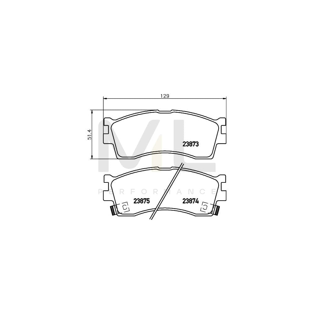 Hella 8DB 355 010-251 Brake Pad Set With Acoustic Wear Warning | ML Performance Car Parts