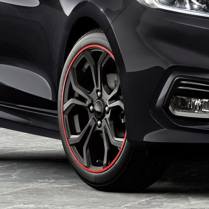 GENUINE FORD 2327911 FIESTA & FIESTAVAN ALLOY WHEEL 17" 5 X 2-SPOKE Y DESIGN, BLACK WITH RED ACCENT RING | ML Performance UK